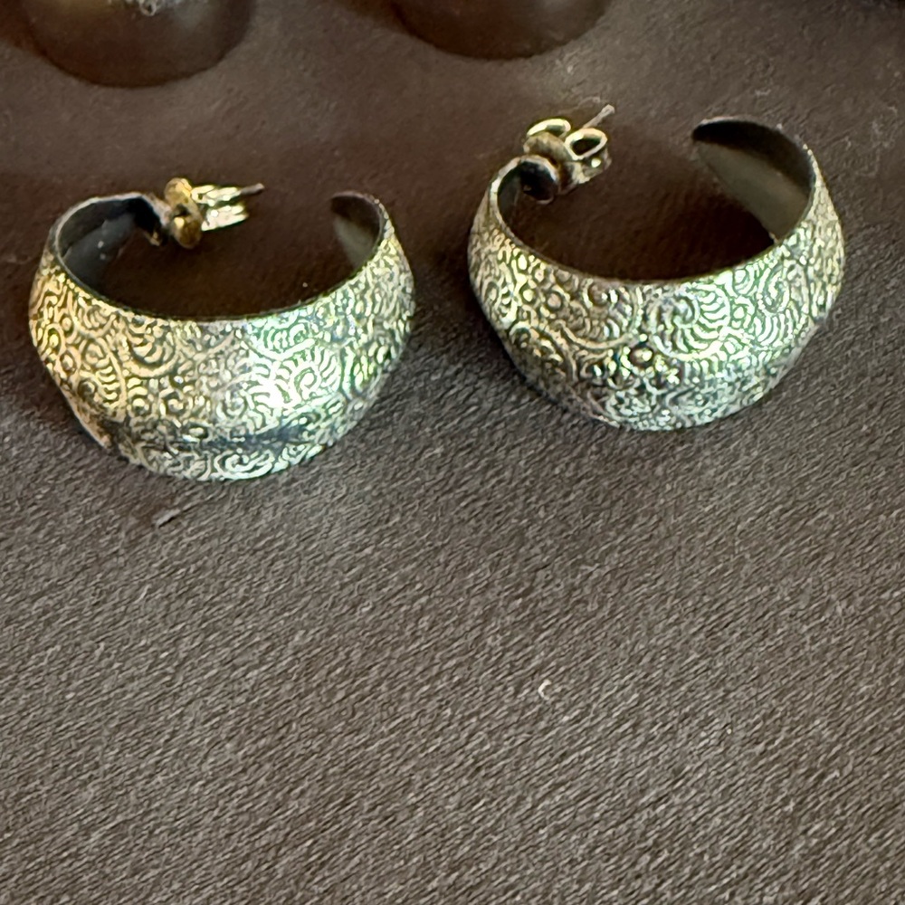 Elegant Gold and Silver Hoop Earring Sets - Picture 3 of 6